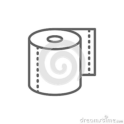 Roll of toilet paper, napkins line icon. Vector Illustration