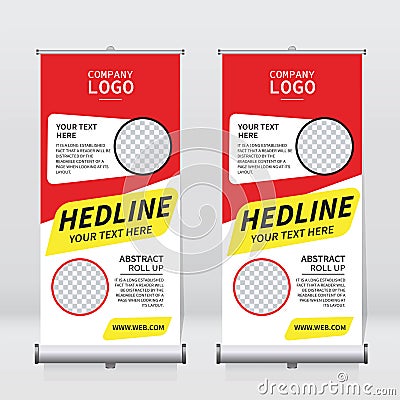 Roll up banner design template, vertical, abstract background, pull up design. Vector Banner Vector Illustration