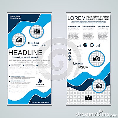 Modern roll-up business banners vector template Vector Illustration