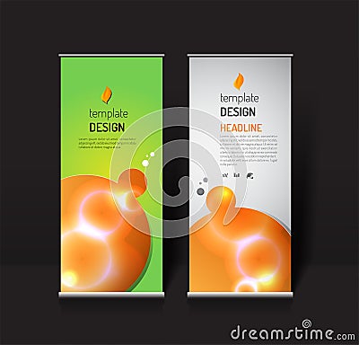 Roll up banner design template. modern effect light concept Vector Illustration