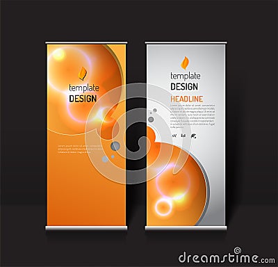 Roll up banner design template. modern effect light concept Vector Illustration