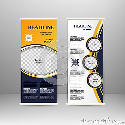 Roll up banner Vector Illustration