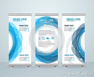 Roll Up Banner Stand Design. Vector Vector Illustration