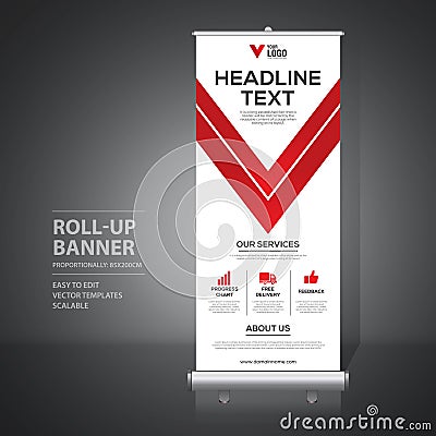 Roll up banner design template Vector Illustration