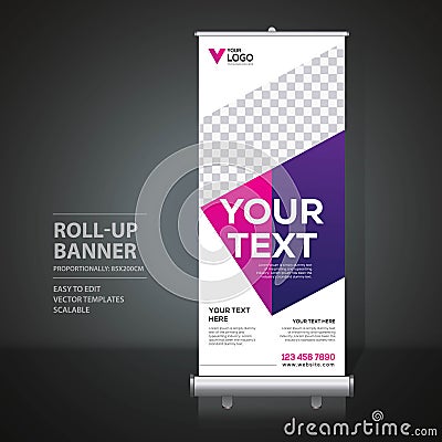 Roll up banner design template Vector Illustration