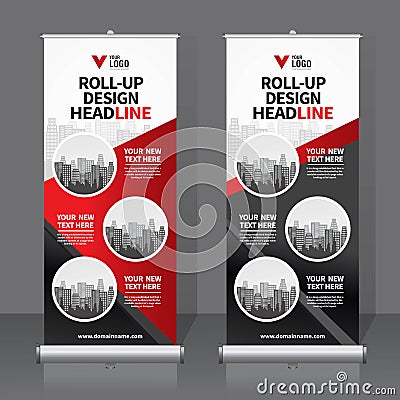 Roll up banner design template Vector Illustration