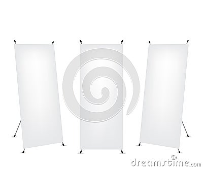 Roll up x-stand banner Vector Illustration