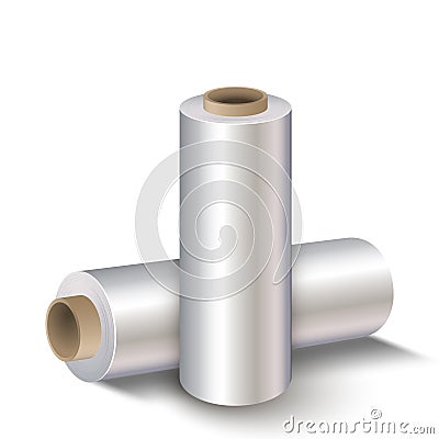 Roll of wrapping stretch film Vector Illustration