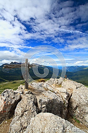 Rolle pass aerial view Stock Photo