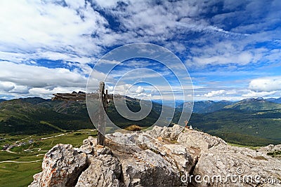 Rolle pass from Castellazzo mount Stock Photo