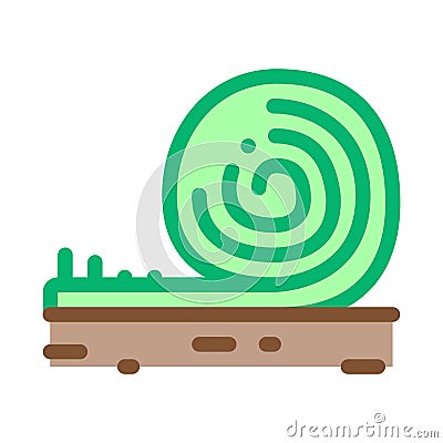 Rolled artificial turf icon vector outline illustration Vector Illustration