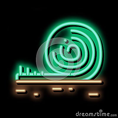 rolled artificial turf neon glow icon illustration Vector Illustration