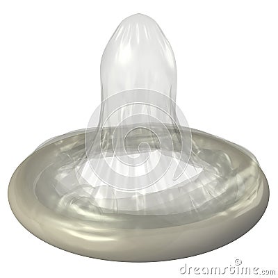 Rolled condom Isolated on white background Stock Photo