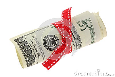 Rolled Dollar banknote Stock Photo