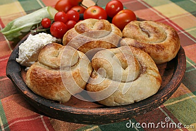 Rolled meat pies Stock Photo