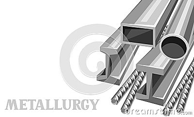 Rolled metal products banner. Vector Illustration