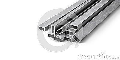 Rolled metal products. Steel profiles and tubes. Cartoon Illustration