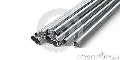 Rolled metal products. Steel profiles and tubes. Cartoon Illustration