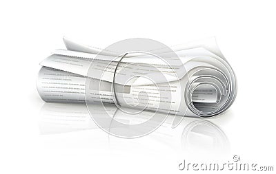 Rolled Newspaper Vector Illustration