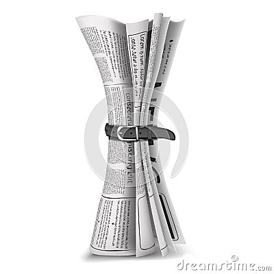 Rolled newspaper Stock Photo