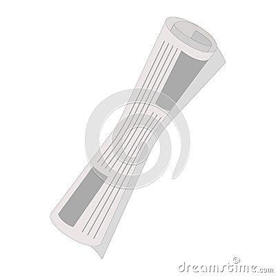 Rolled newspaper isolated on white background. Vector illustration Vector Illustration