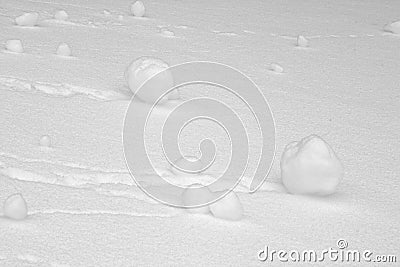 Rolled snowballs Stock Photo