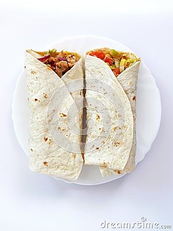 Rolled tortillas Stock Photo