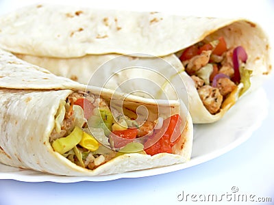 Rolled tortillas details Stock Photo