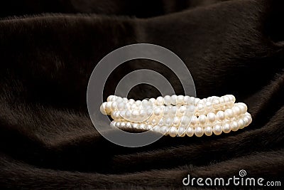 Rolled White Pearl String Stock Photo