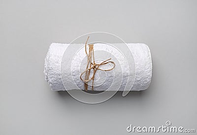 Rolled white towel Stock Photo