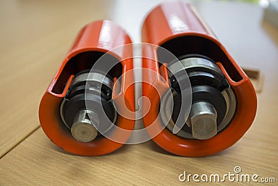 Roller for belt conveyor Stock Photo