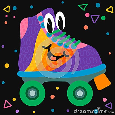 Roller Character Colorful Illustration Vector Illustration