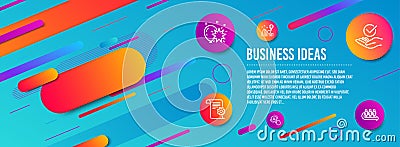 Roller coaster, Ab testing and Balloon dart icons set. Approved, Technical documentation and Queue signs. Vector Vector Illustration