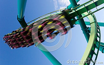 Roller coaster in amusement park Stock Photo