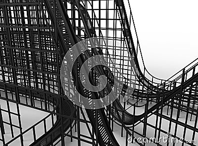 Roller coaster close-up Cartoon Illustration