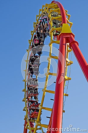 Roller coaster at the fairground Stock Photo