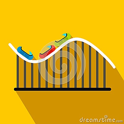 Roller coaster flat icon Vector Illustration