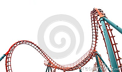 Roller coaster, isolated Stock Photo