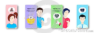 Roller coaster, Love and Love letter icons set. Smile chat sign. Attraction park, Sweetheart, Heart. Vector Vector Illustration