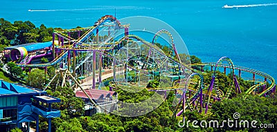 Roller coaster at ocean park hong kong Editorial Stock Photo