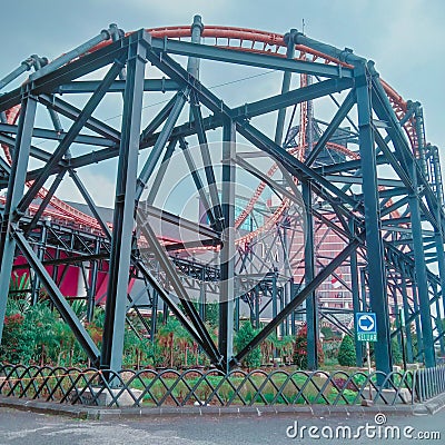 Roller coaster rail city mall Editorial Stock Photo