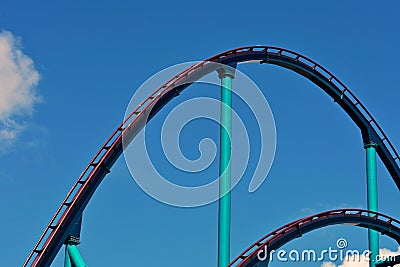 Roller coaster at Seaworld beatiful park, in International Driver Area. Editorial Stock Photo