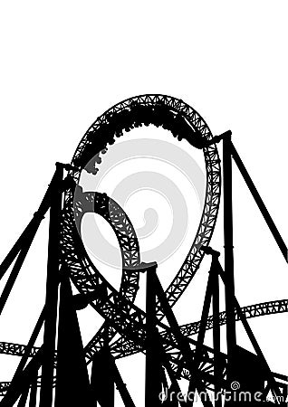 Roller coaster two Vector Illustration