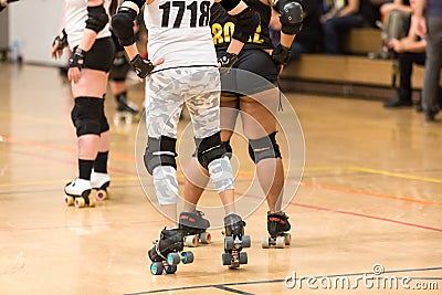 Roller derby players compete Editorial Stock Photo