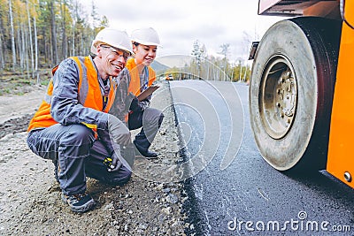 Roller road repair Stock Photo