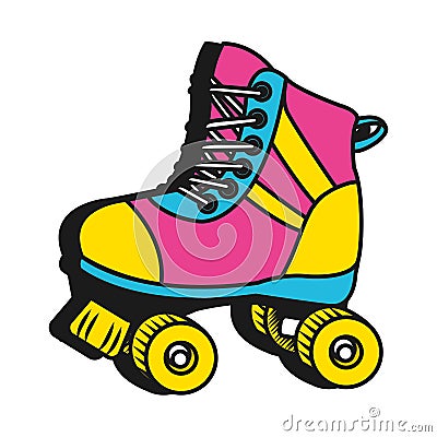 Roller skate cartoon Vector Illustration