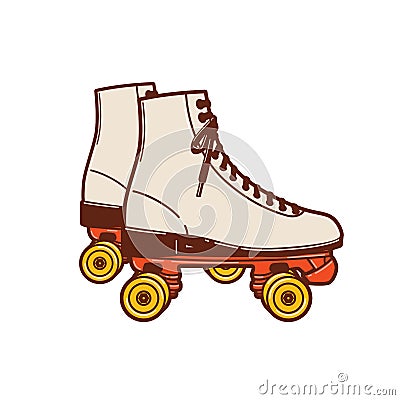 A roller skate classic commonly used and popular in the 70s and Vector Illustration