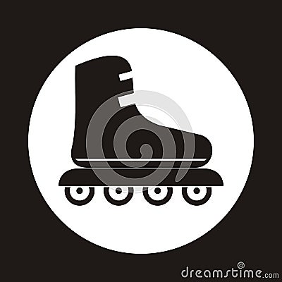 Roller skate icon in the white circle Vector Illustration