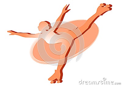 Roller skater coloured icon Stock Photo