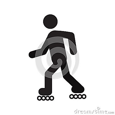 Roller skater silhouette icon Vector Illustration